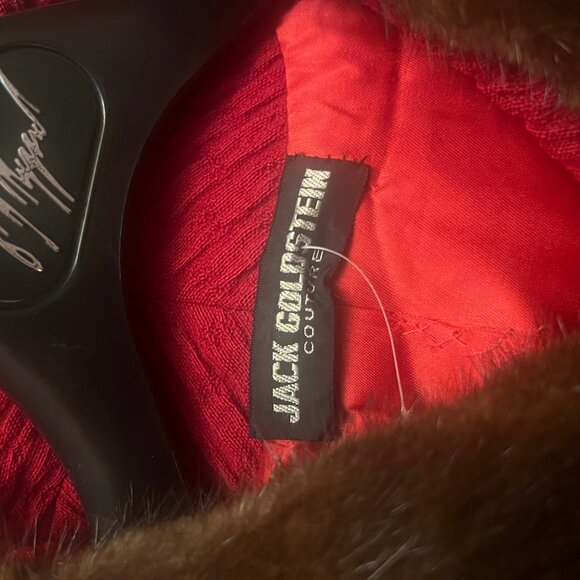 Vintage 1960s riche red coat Mink fur - Picture 11 of 14